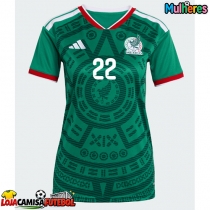 Camisa de Futebol México Hirving Lozano #22 Equipamento Principal Mulheres Mundo 2026 Manga Curta